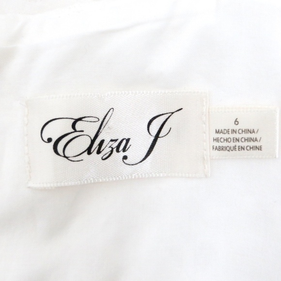 Eliza J Eyelet Bow Back Fit and Flare Dress Sleeveless Pockets White SZ 6 - Picture 12 of 14